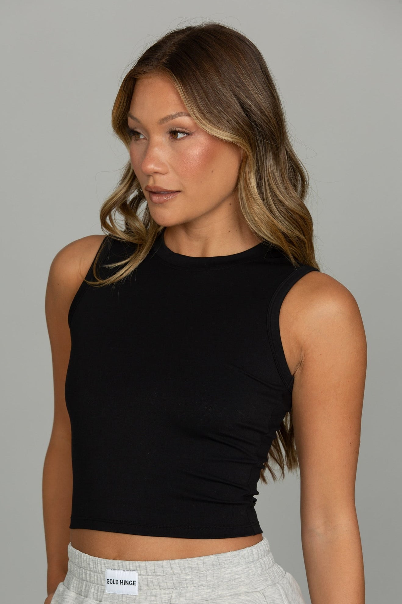 Black CoreSculpt Crop Tank