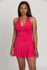 Hot Pink Pleated Tennis Dress