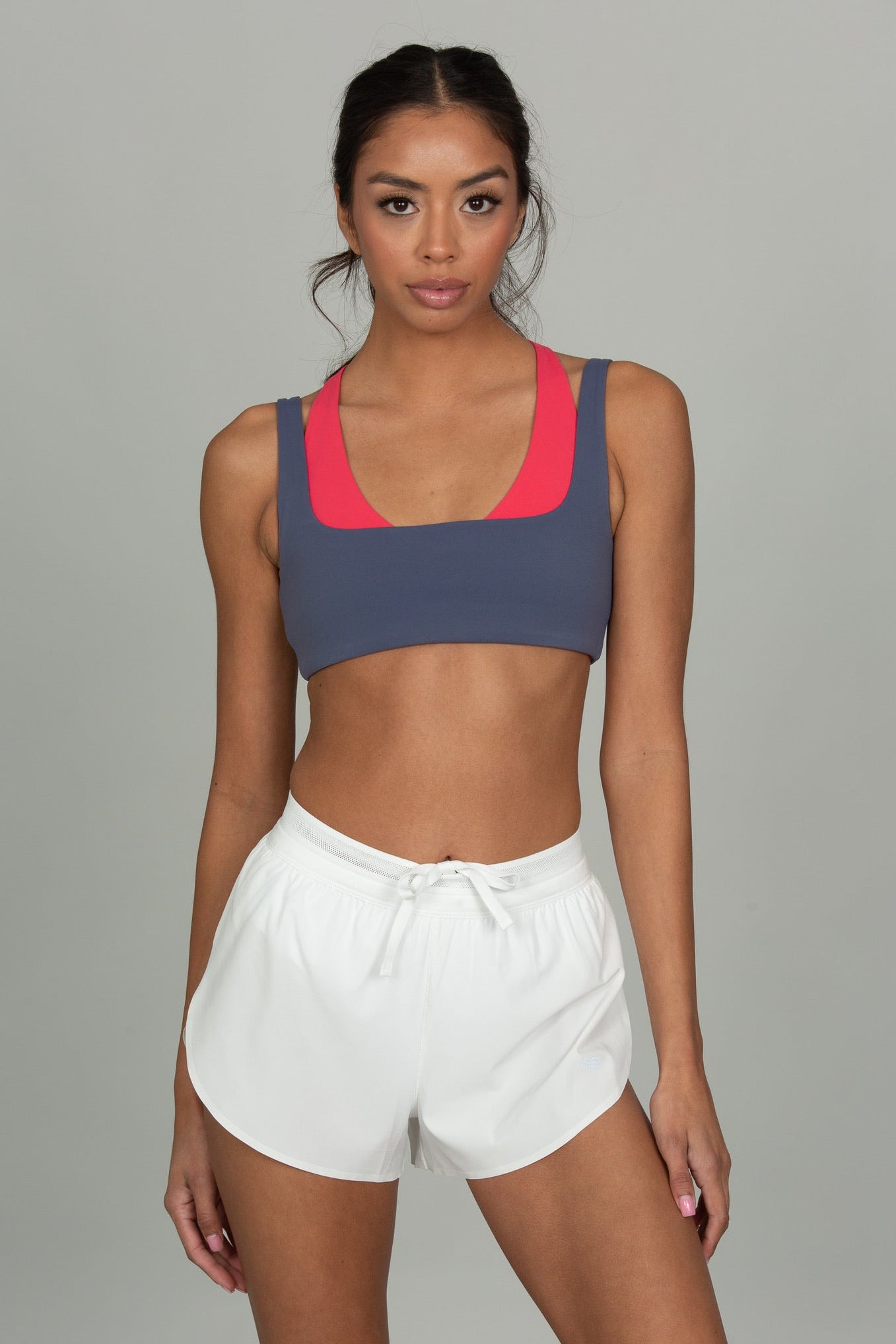 White Split Run Short