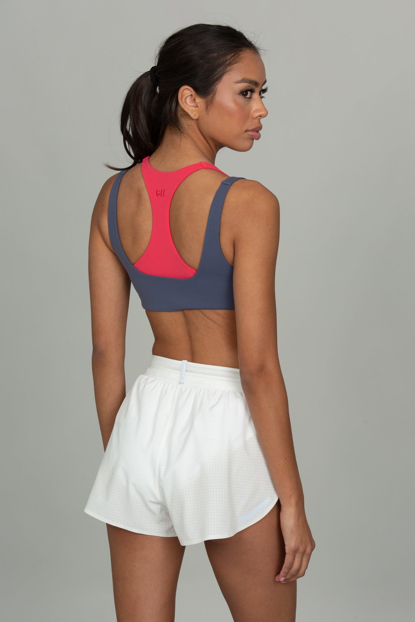 White Split Run Short