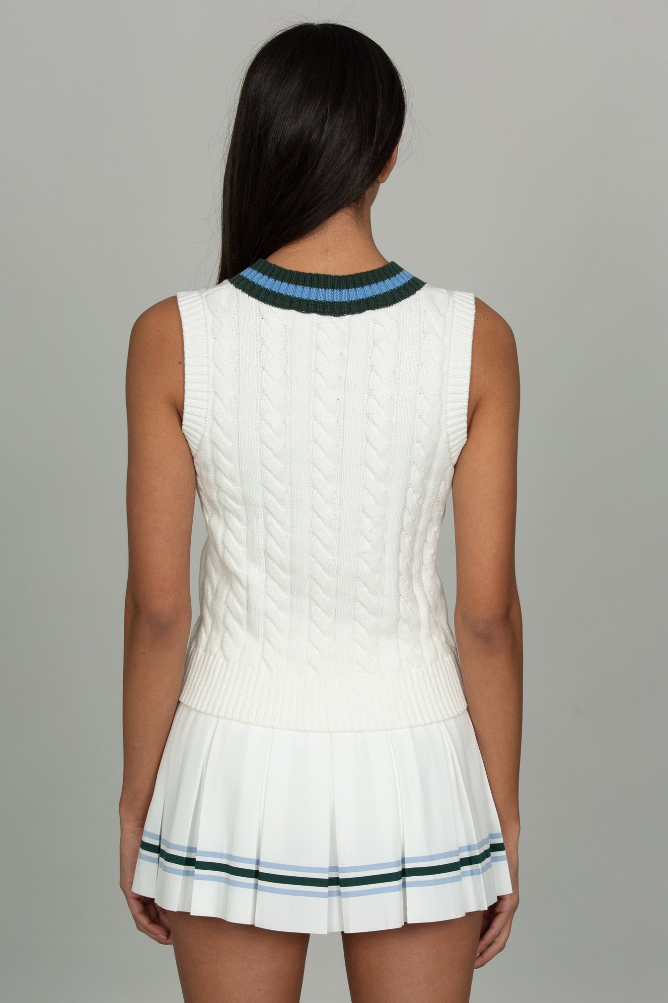Ivory Cable Knit Sweater Vest