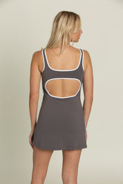 Charcoal Open Back Active Dress