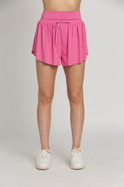 French Pink Go-with-the-Flow Athletic Shorts