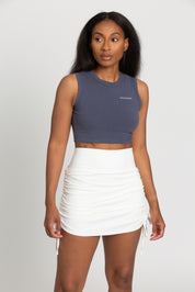 White Double Tie Athletic Skirt