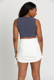 White Double Tie Athletic Skirt