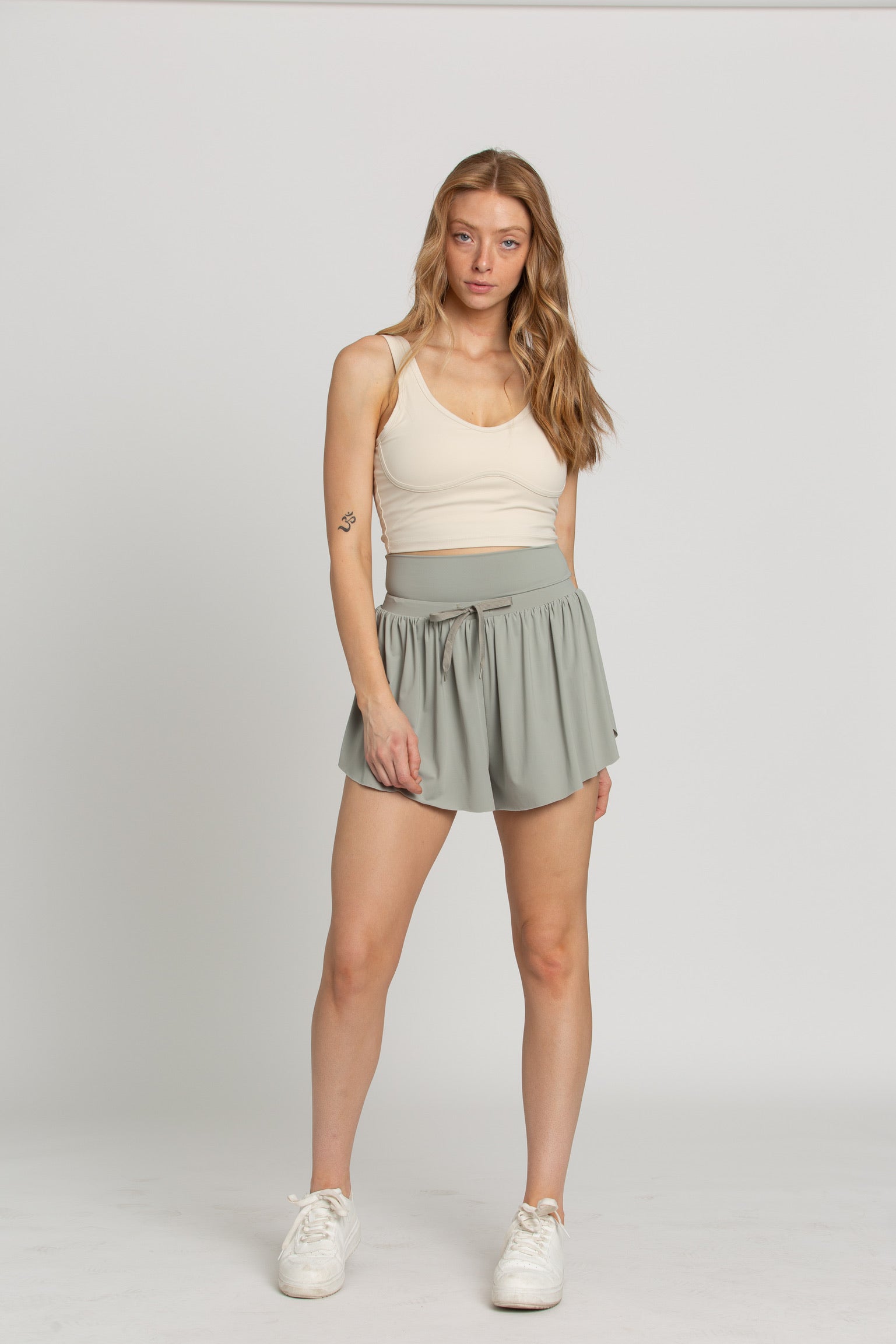Ash Green Go-with-the-Flow Athletic Shorts