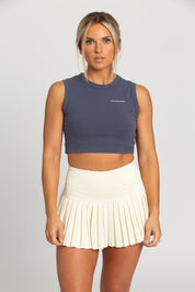 Pale Yellow Pleated Tennis Skirt