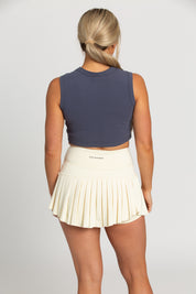 Navy Sleeveless Softy Crop Top