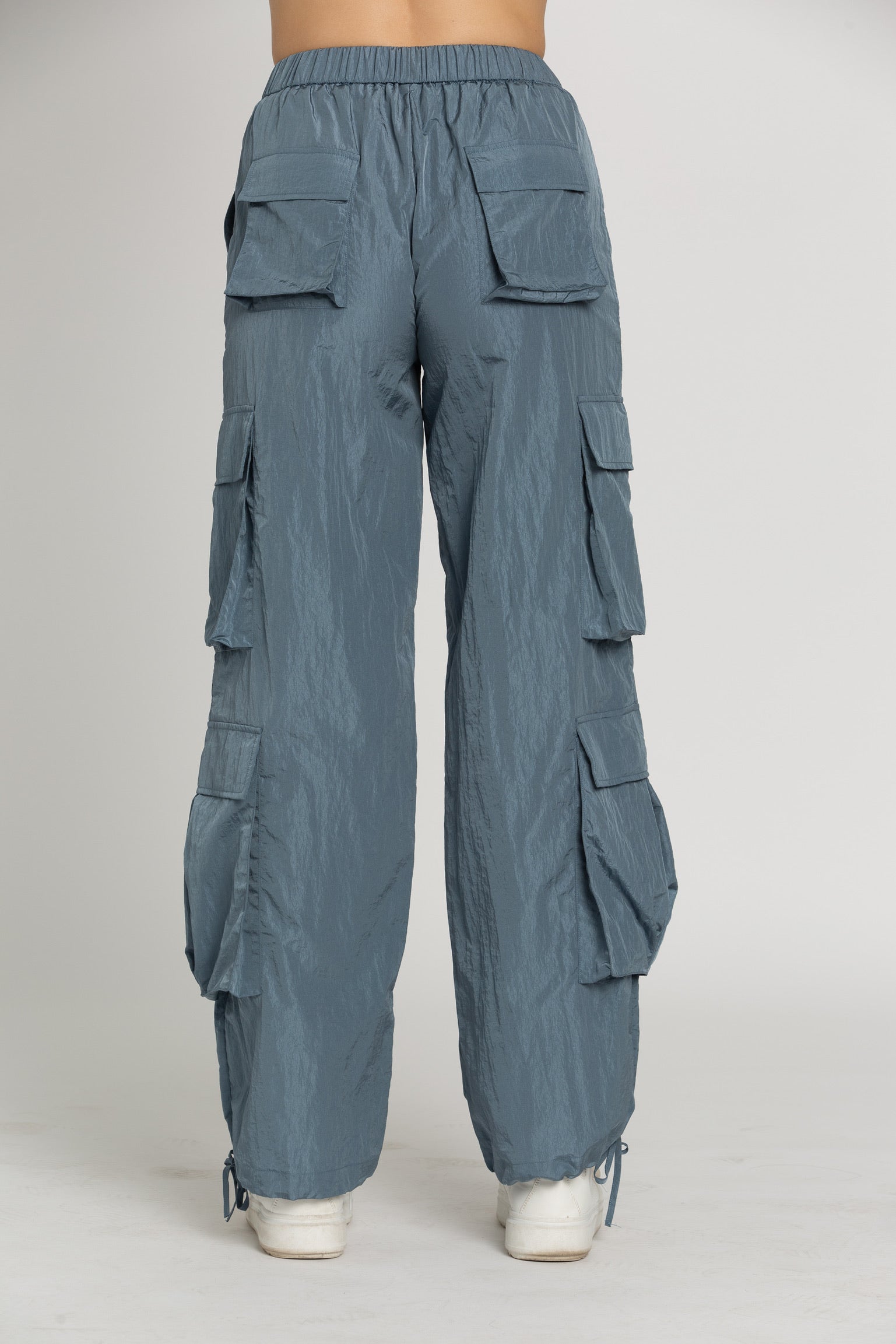 Shiny Blue Parachute Pants – Gold Hinge
