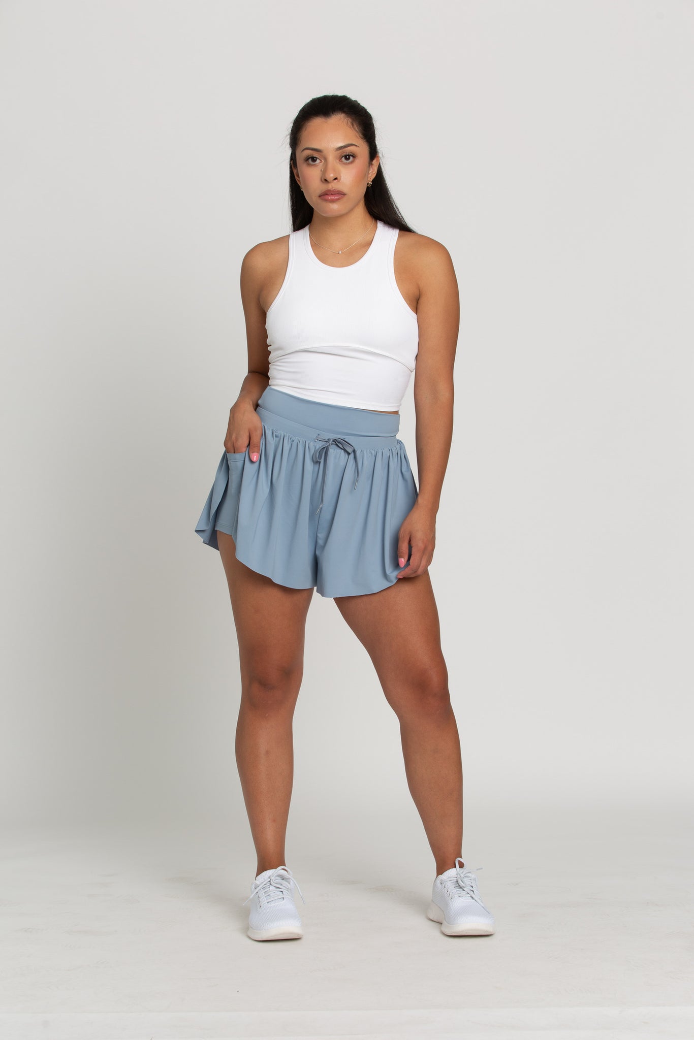 Echo Blue Go-with-the-Flow Athletic Shorts