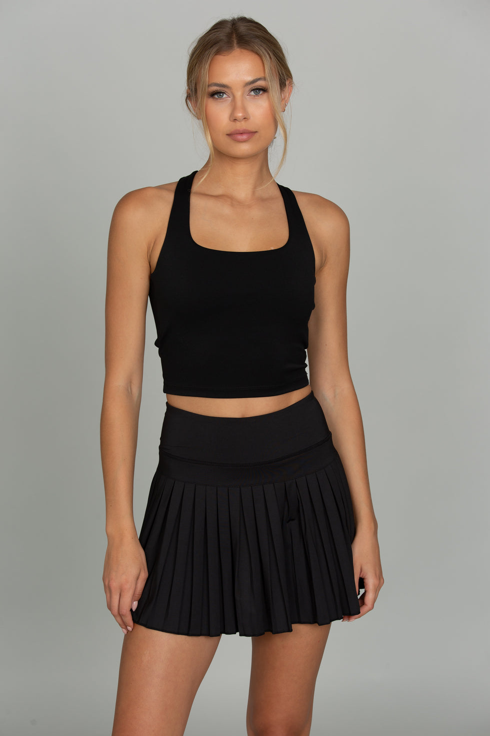 Black Sport Pleated Tennis Skirt