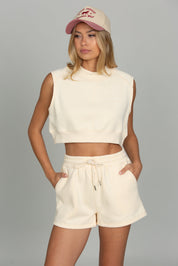 Butter Yellow Drawstring Sweat Short