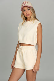 Butter Yellow Drawstring Sweat Short