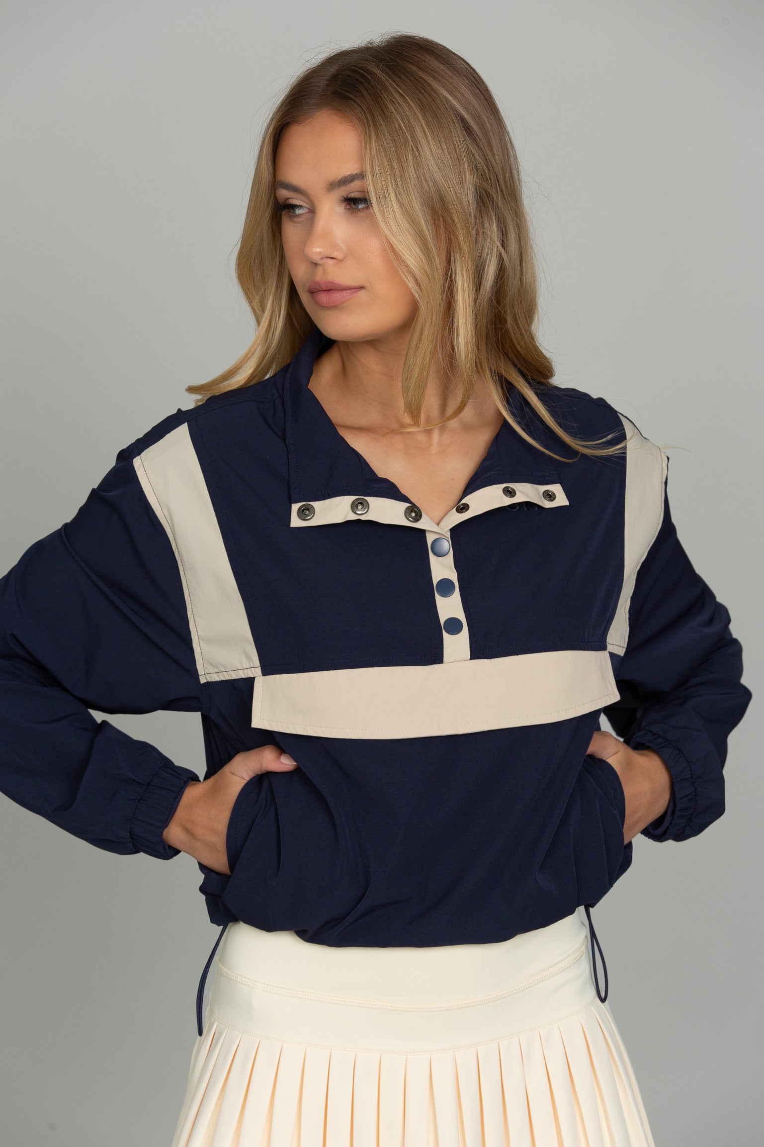 Vintage Navy AirGlyde Cropped Windbreaker