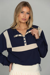 Vintage Navy AirGlyde Cropped Windbreaker