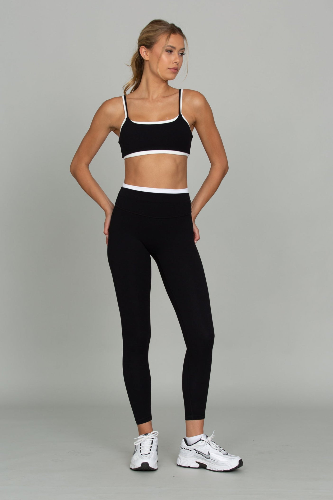 Black Double Waist StrydeForm Legging – Gold Hinge