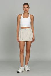 White Racerback Crop Tank