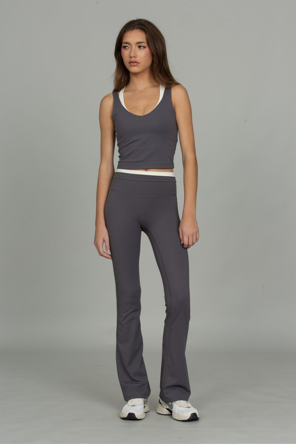 Steel Grey Double Waist StrydeForm Flare Pant