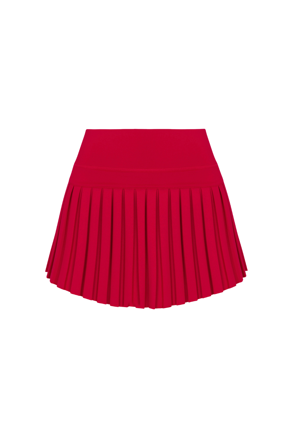 red pleated tennis dress High-Elastic Button Detail Webbing Polo Collar Sleeveless Tennis Dress Wine Red Faevida