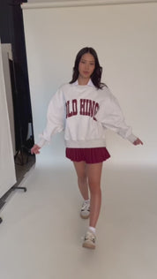 Heather White Maroon GH Wide Arm Sweatshirt