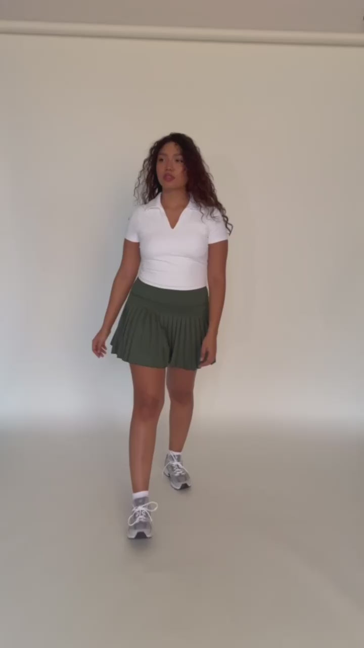 15" Forest Green Pleated Tennis Skirt