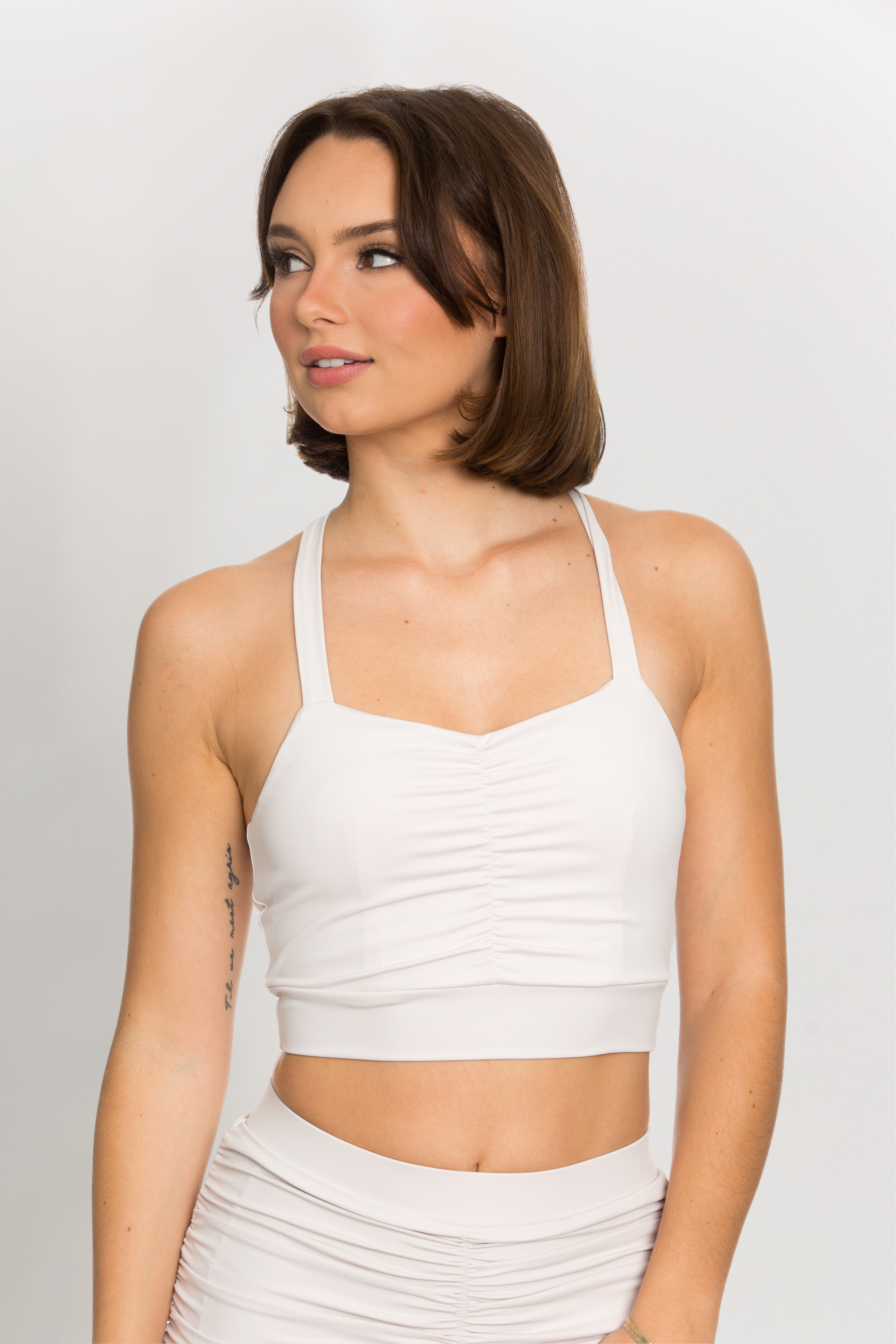 Smoke Ruched Athletic Bra Top