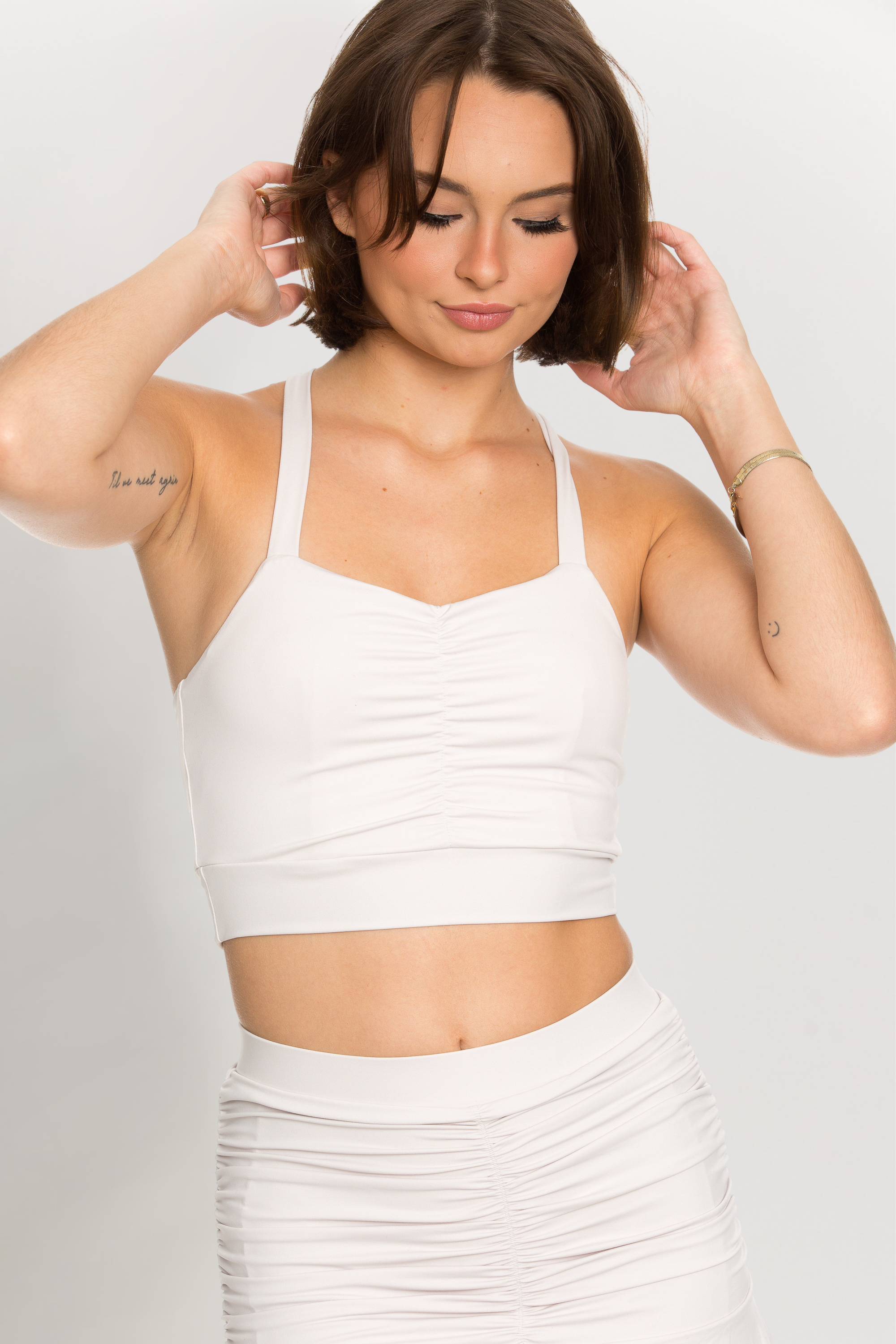 Smoke Ruched Athletic Bra Top