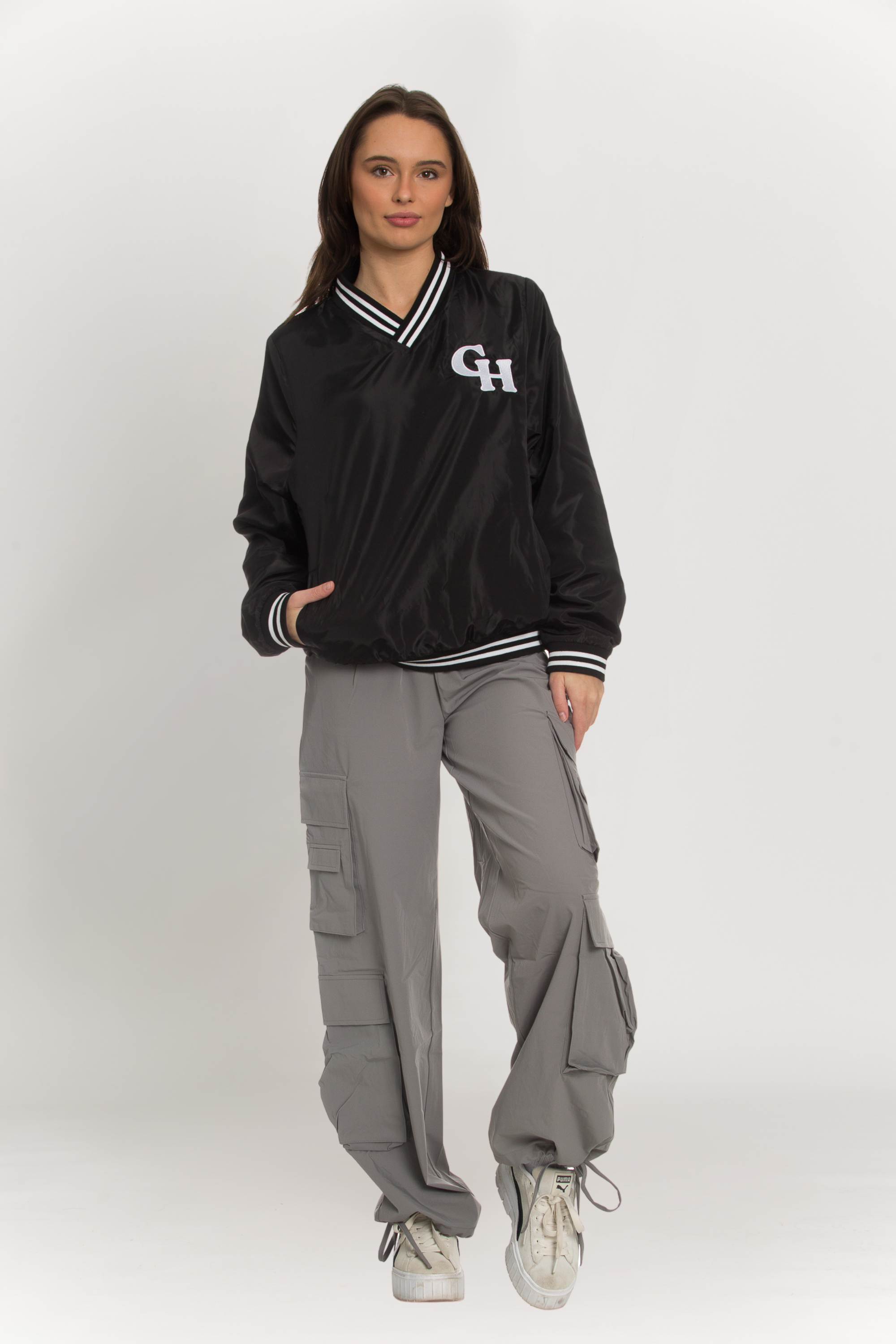 Black GH Baseball V-Neck Pullover