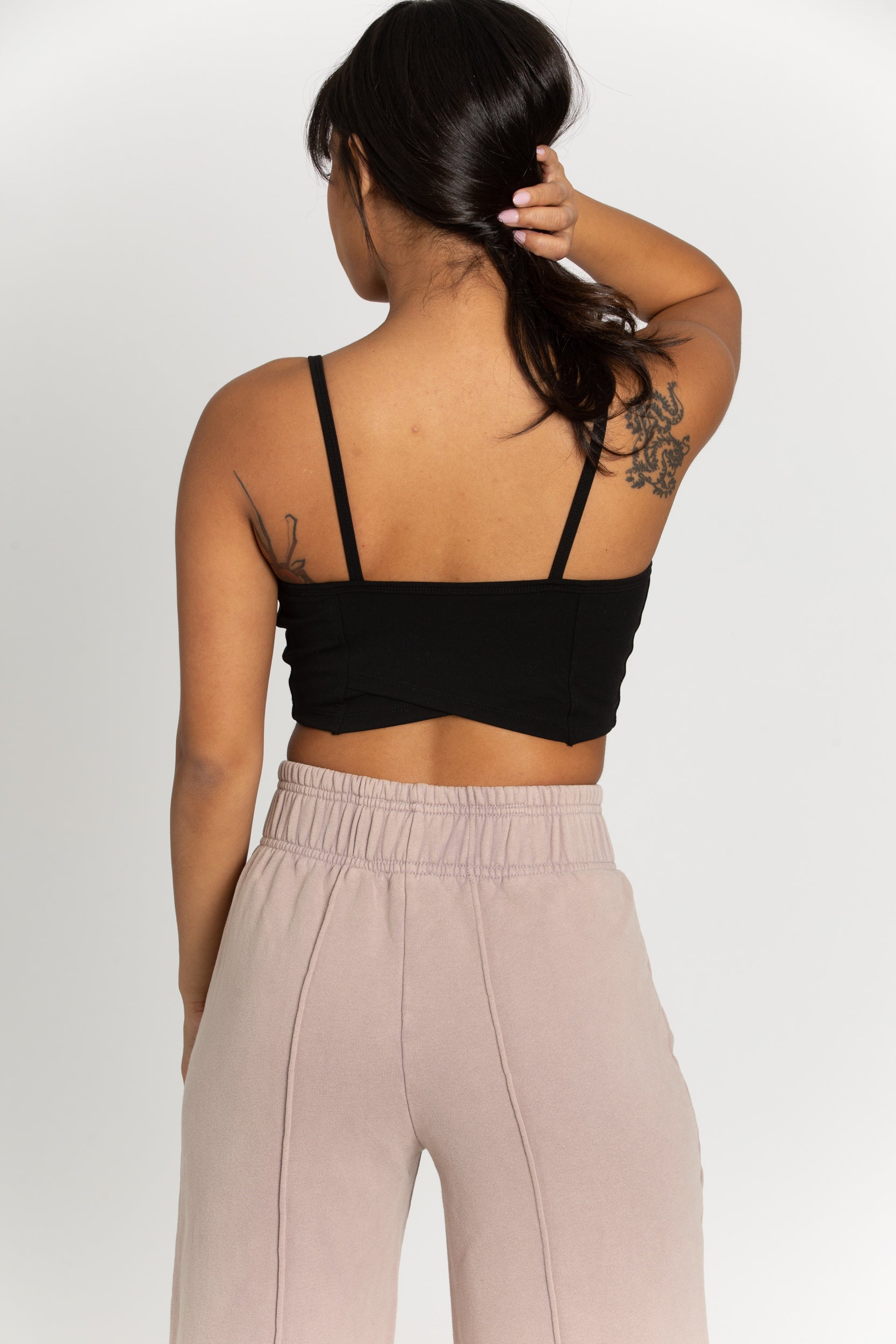 Black Bustier Sports Bra Top