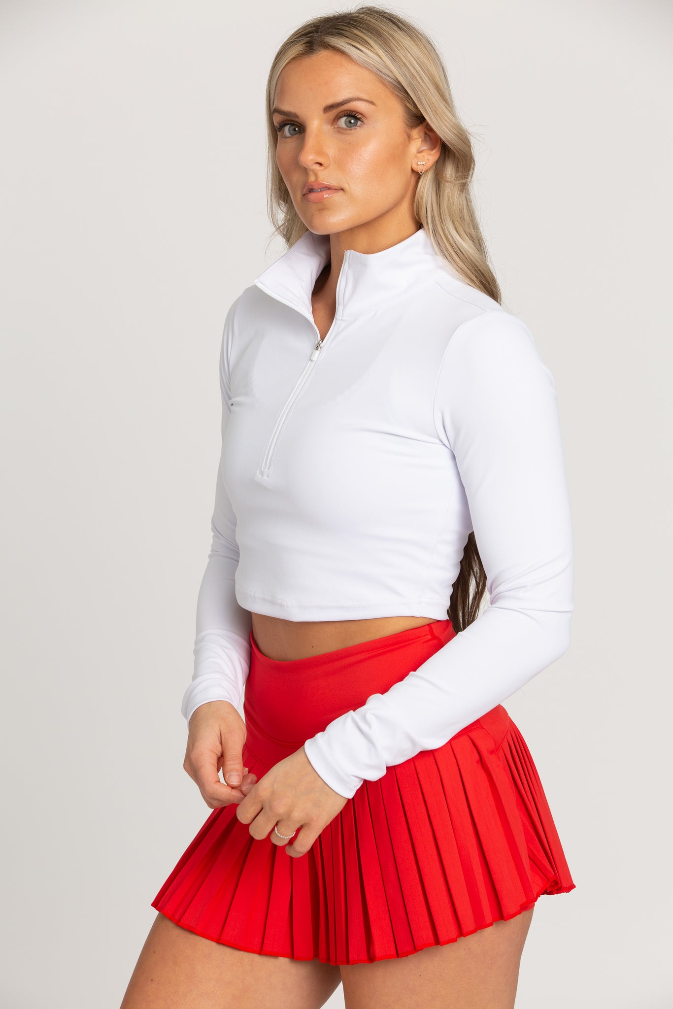 White half zip running top Clearance