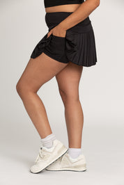 Black Pleated Tennis Skirt
