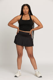 Black Pleated Tennis Skirt