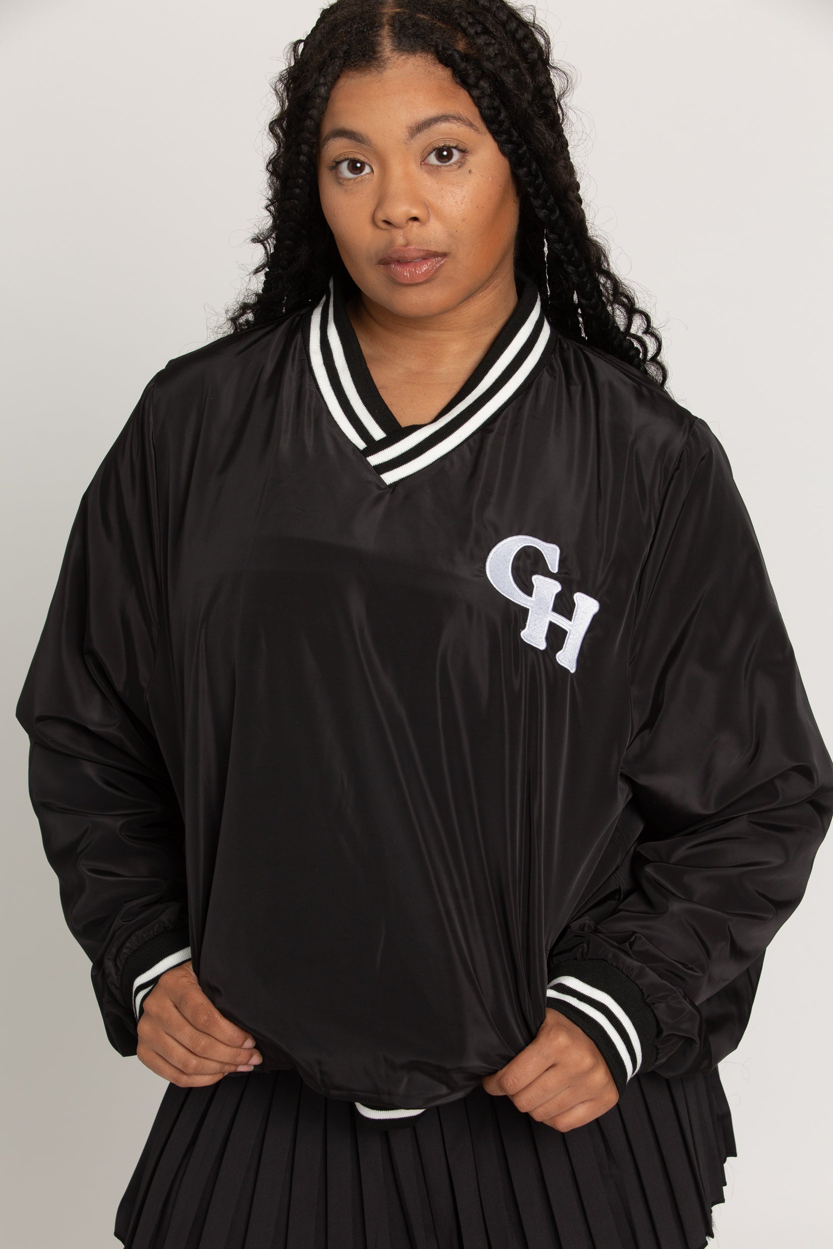 Black GH Baseball V-Neck Pullover