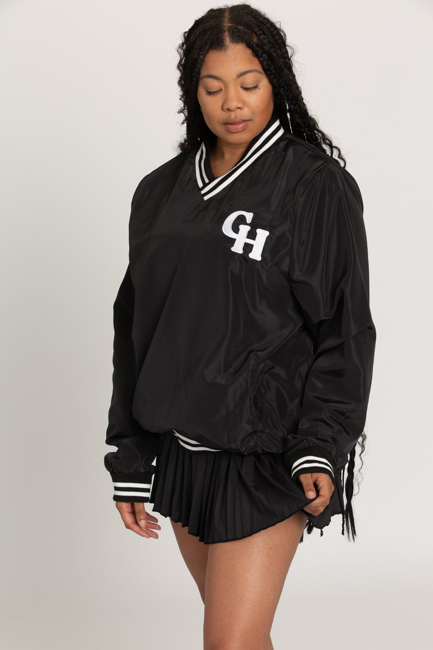 Black GH Baseball V-Neck Pullover