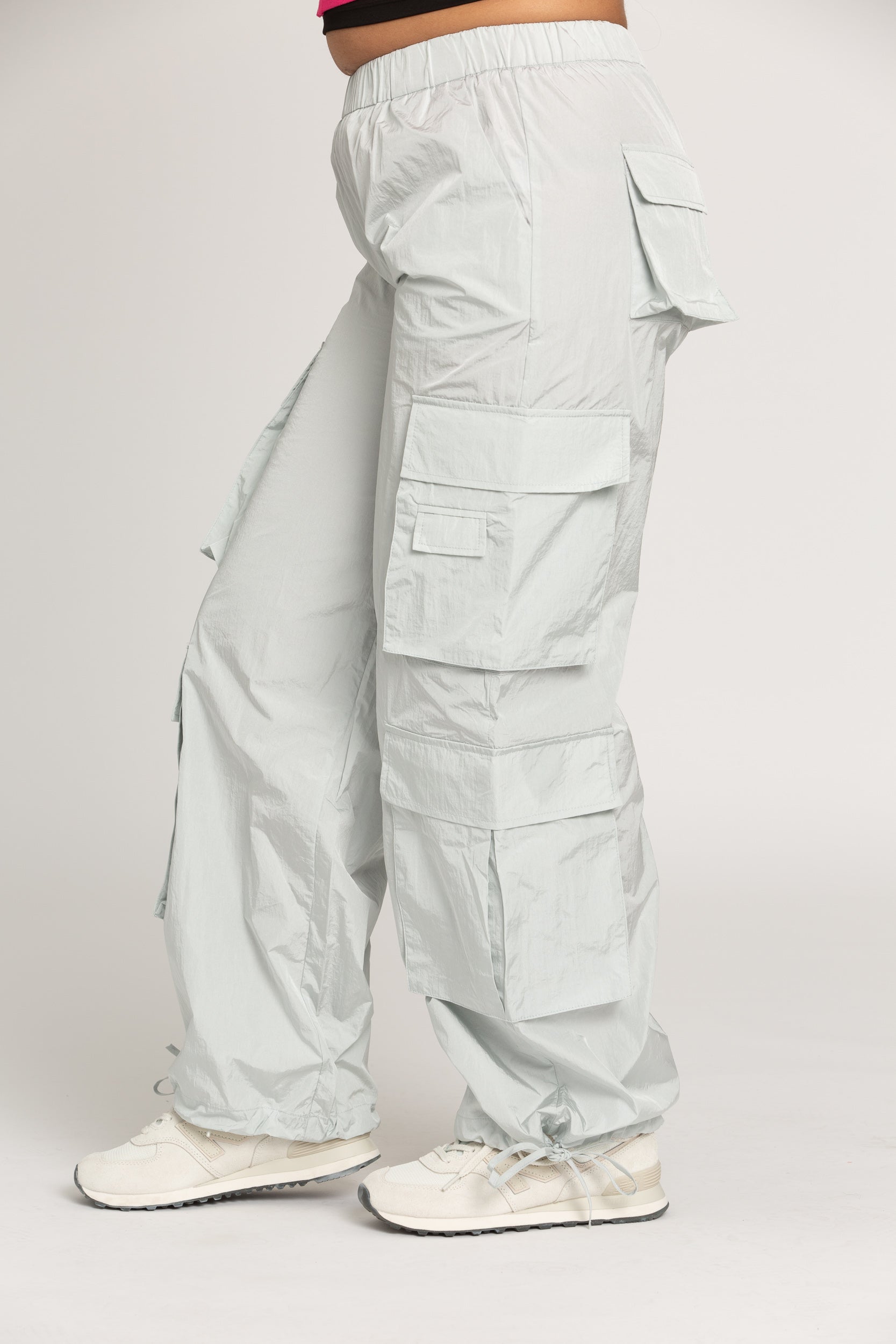 Ice Grey Parachute Pants