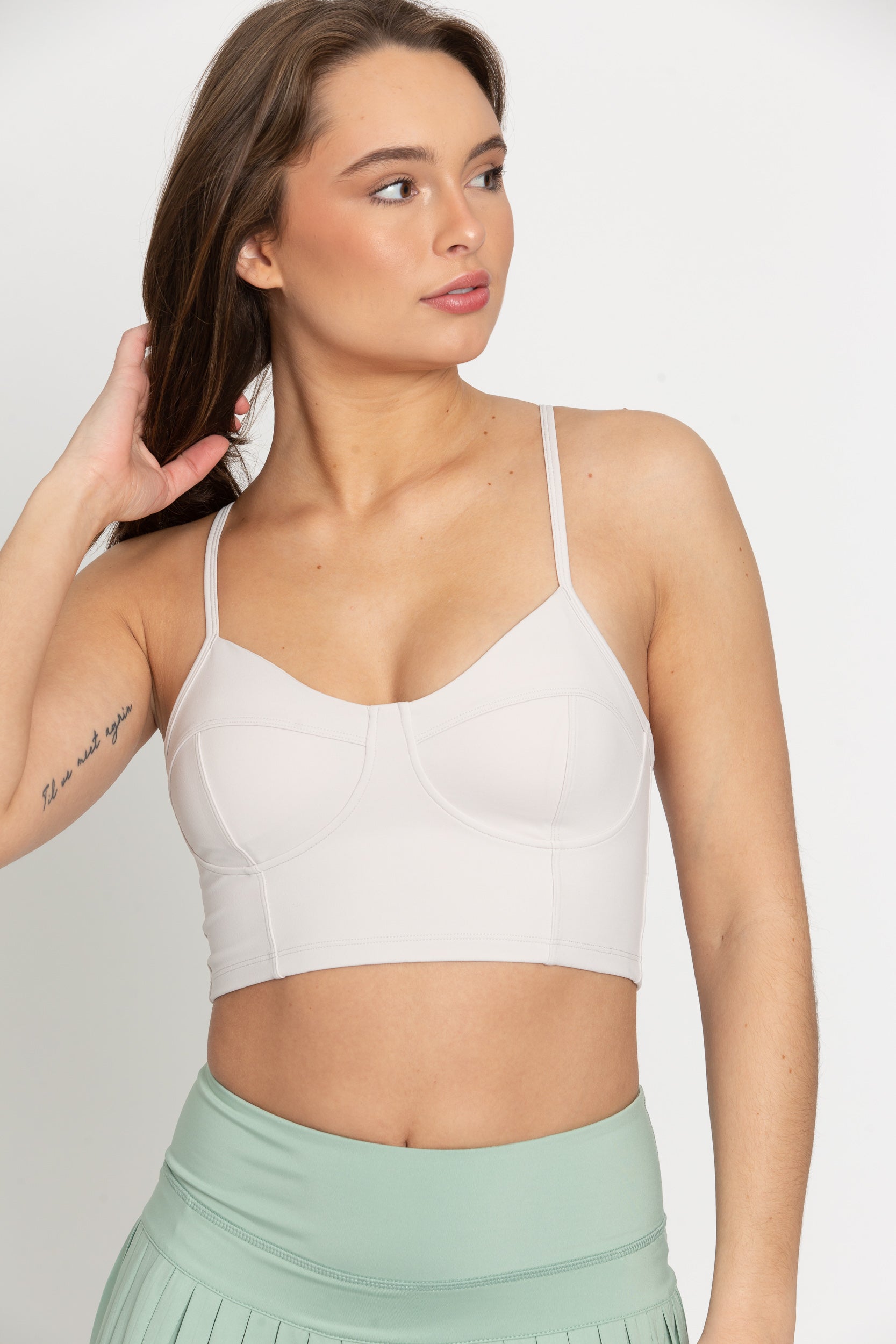 Smoke Bustier Sports Bra Top – Gold Hinge